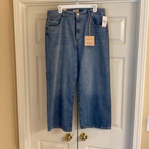 DL1961 Marianna Hewitt Hepburn High Rise Wide Leg Crop Jeans Sz 32